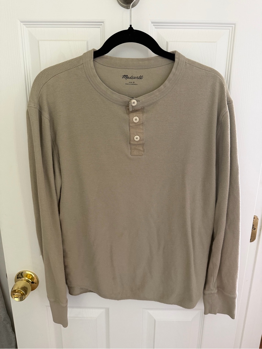 Madewell Thermal Henley Long Sleeve Tee Size Small